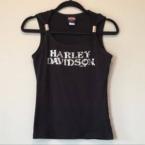 Harley Davidson Womens Black Tank w/Silver Accents